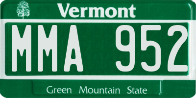 VT license plate MMA952