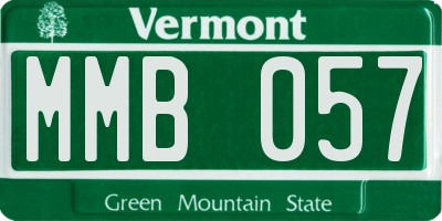 VT license plate MMB057