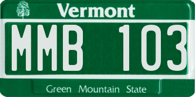 VT license plate MMB103