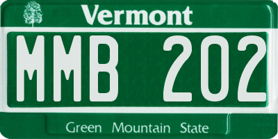 VT license plate MMB202