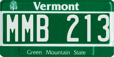 VT license plate MMB213