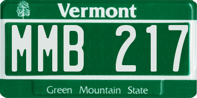 VT license plate MMB217