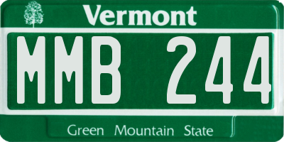 VT license plate MMB244