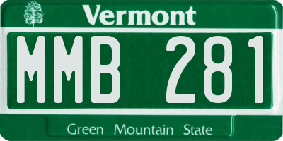 VT license plate MMB281