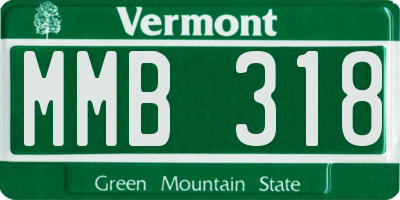 VT license plate MMB318