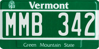VT license plate MMB342