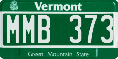 VT license plate MMB373