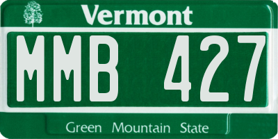 VT license plate MMB427