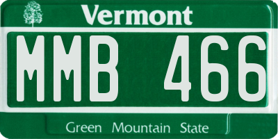 VT license plate MMB466