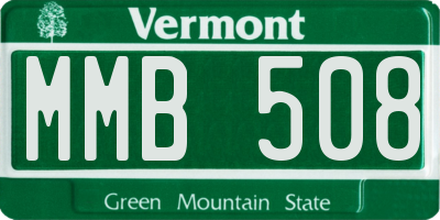 VT license plate MMB508