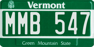 VT license plate MMB547