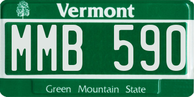 VT license plate MMB590