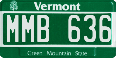 VT license plate MMB636