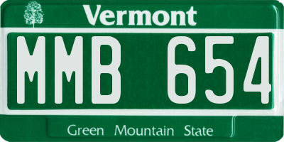 VT license plate MMB654