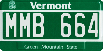 VT license plate MMB664