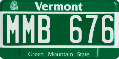 VT license plate MMB676