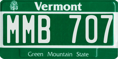 VT license plate MMB707