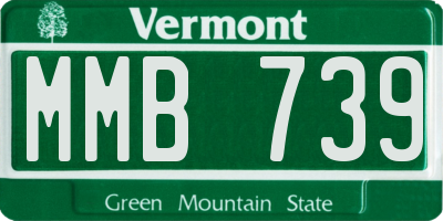 VT license plate MMB739