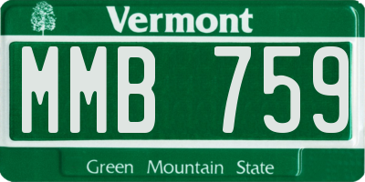 VT license plate MMB759