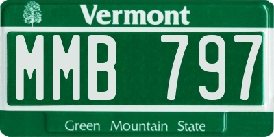 VT license plate MMB797