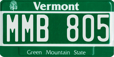 VT license plate MMB805