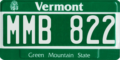VT license plate MMB822