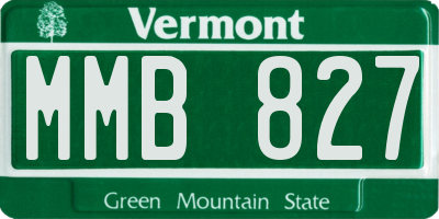 VT license plate MMB827