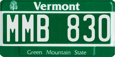 VT license plate MMB830