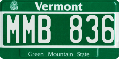 VT license plate MMB836
