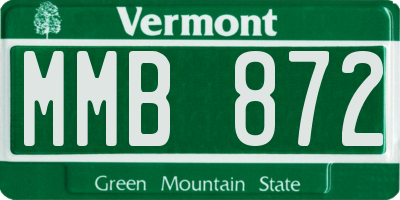 VT license plate MMB872