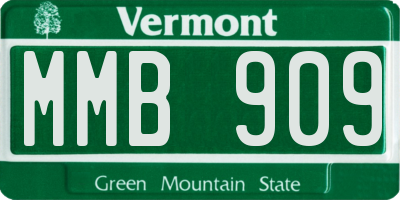 VT license plate MMB909
