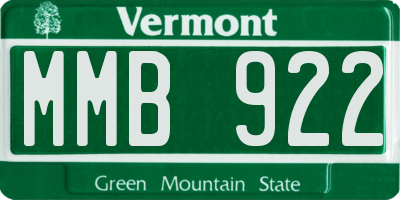 VT license plate MMB922