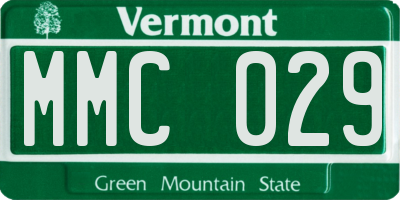 VT license plate MMC029