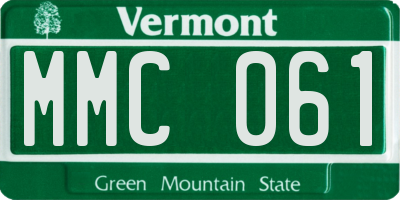 VT license plate MMC061