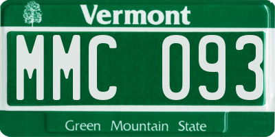 VT license plate MMC093