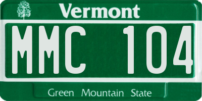 VT license plate MMC104