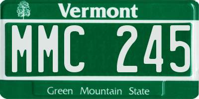 VT license plate MMC245