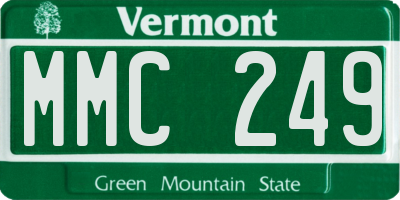 VT license plate MMC249