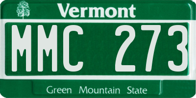 VT license plate MMC273