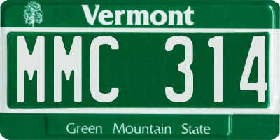 VT license plate MMC314