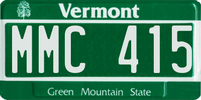 VT license plate MMC415