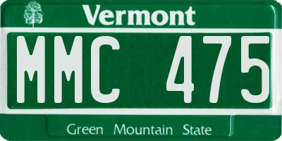 VT license plate MMC475