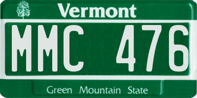 VT license plate MMC476