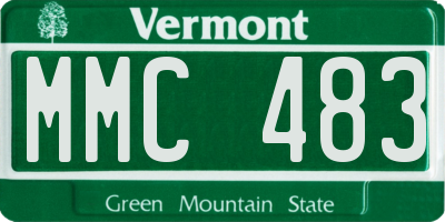 VT license plate MMC483