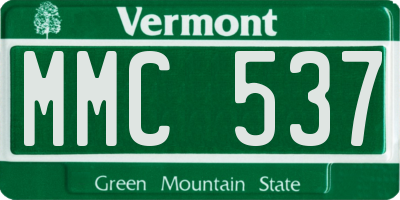 VT license plate MMC537