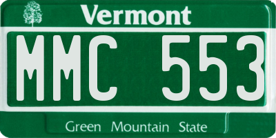 VT license plate MMC553