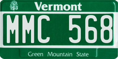 VT license plate MMC568