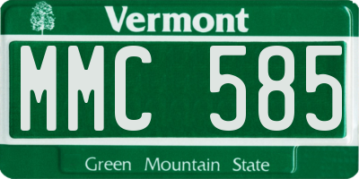 VT license plate MMC585