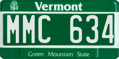 VT license plate MMC634