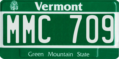 VT license plate MMC709